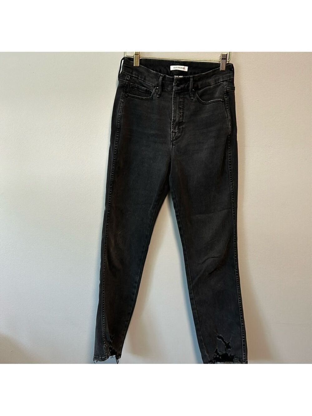 Good American Good Straight Leg Distressed Jeans